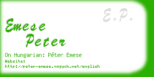 emese peter business card